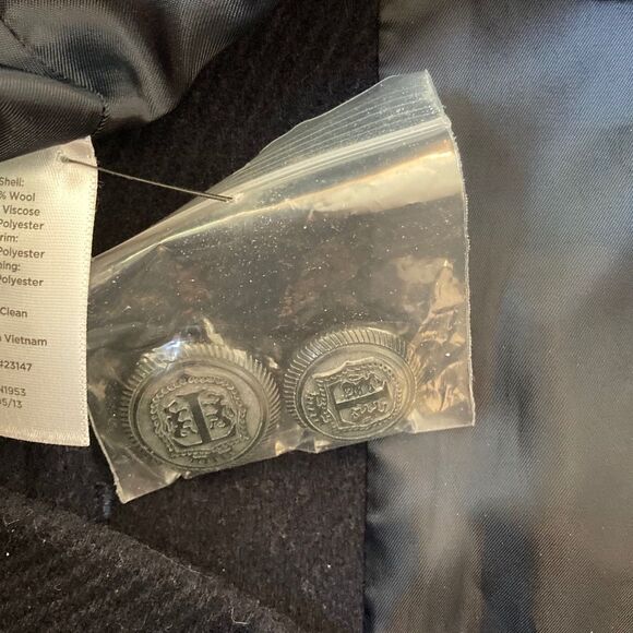 Talbots Navy Blue Peacoat Women's 14 Wool Blend Classic Preppy Luxury - Picture 7 of 8